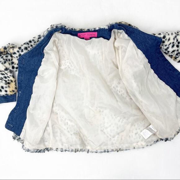 Betsey Johnson Toddler Faux Fur Coat Jacket Cheetah Leopard Cozy Designer Size 5 - Picture 5 of 9
